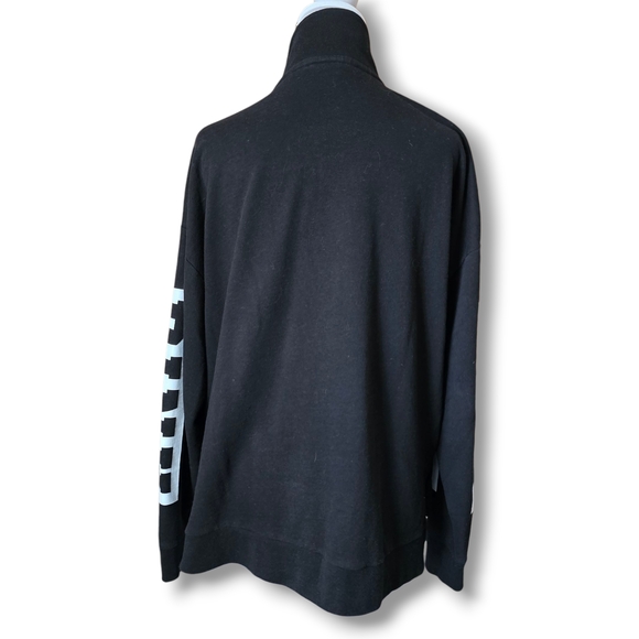 PINK Victoria's Secret Black Quarter-Zip Pullover - Size Medium - Picture 3 of 9